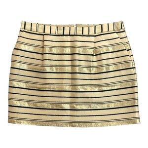 J. Crew Metallic Striped  Mini Skirt